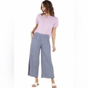 Tahari Pants Size XL Blue Wide-Leg Pants Cropped